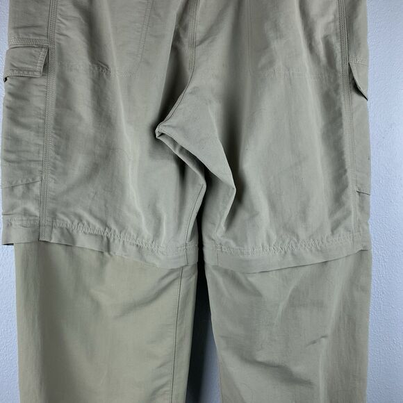 NF Sz XL Convertible Zip Tan Cargo Many Pockets Ankle Zip Gusset 40 X 32” Belted - Picture 8 of 16